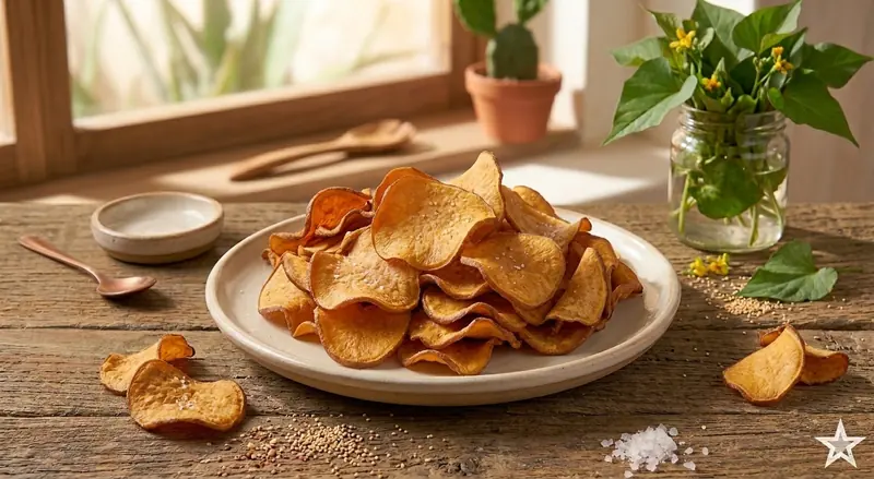 Chips de camote deshidratados de la línea Chips Vegetales